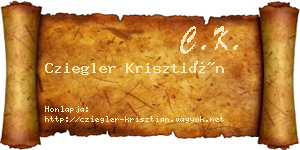 Cziegler Krisztián névjegykártya